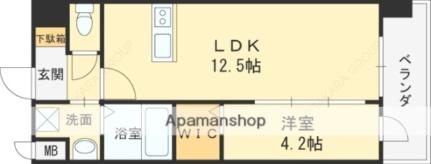 プランドール 402｜兵庫県尼崎市東塚口町１丁目(賃貸マンション1LDK・4階・40.62㎡)の写真 その2