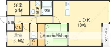 芦屋翠ヶ丘アーバンリズ  ｜ 兵庫県芦屋市翠ケ丘町（賃貸マンション3LDK・1階・70.59㎡） その2