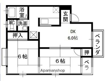 夙川喜一ハイツＣ棟 ｜兵庫県西宮市大井手町(賃貸アパート2DK・2階・48.74㎡)の写真 その2