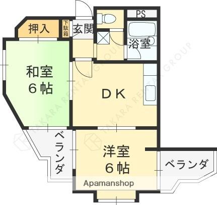 フローレンス西宮I 111｜兵庫県西宮市大森町(賃貸マンション2K・1階・39.70㎡)の写真 その2