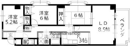 ＦｉｇＴｒｅｅ2号館 401｜兵庫県西宮市薬師町(賃貸マンション3LDK・4階・77.00㎡)の写真 その2