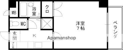 クレール仁川 302｜兵庫県宝塚市仁川北２丁目(賃貸マンション1K・3階・23.67㎡)の写真 その2