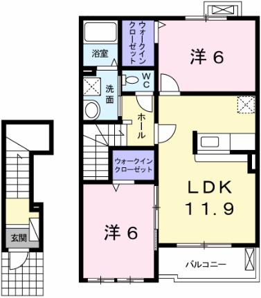 リヴィエール 202｜兵庫県赤穂市南野中(賃貸アパート2LDK・2階・58.76㎡)の写真 その2