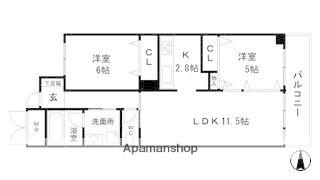 ブルーエス 502｜兵庫県姫路市安田４丁目(賃貸マンション2LDK・5階・56.05㎡)の写真 その2