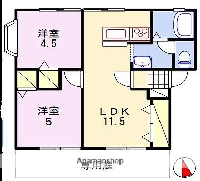 グリーンハイツ　Ａ棟 101｜兵庫県姫路市花田町小川(賃貸アパート2LDK・1階・52.82㎡)の写真 その2