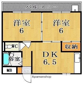 奈良県奈良市法蓮町(賃貸アパート2DK・2階・36.60㎡)の写真 その2
