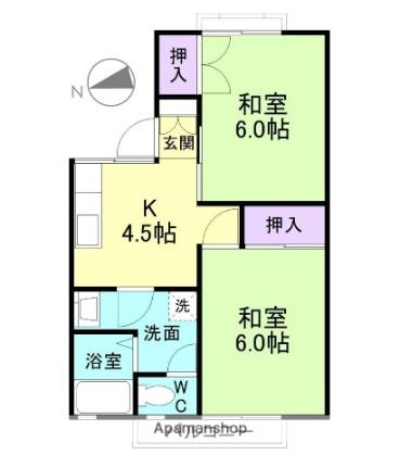 パレーシャル和歌川 203｜和歌山県和歌山市和歌川町(賃貸アパート2K・2階・41.00㎡)の写真 その2