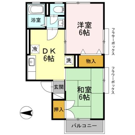 和歌山県和歌山市黒田（賃貸アパート2DK・2階・40.40㎡） その2