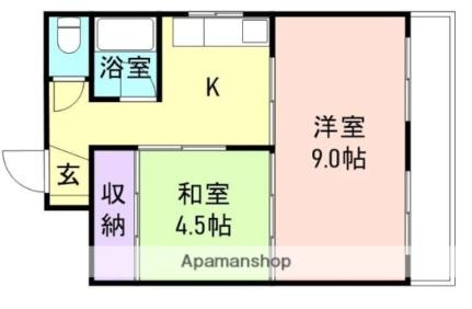 下井マンション 205｜和歌山県和歌山市粟(賃貸アパート2K・2階・39.00㎡)の写真 その2