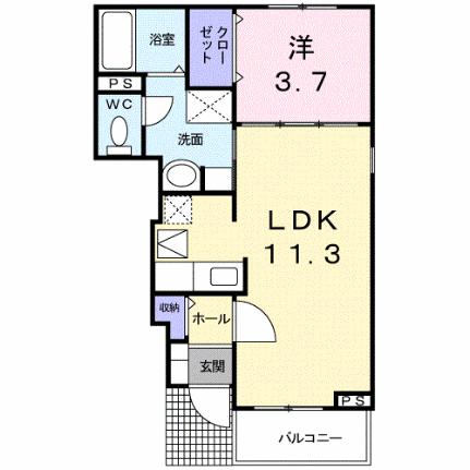 プロッシモ・ジョイ　I 103 ｜ 和歌山県御坊市名屋町３丁目（賃貸アパート1LDK・1階・37.13㎡） その2