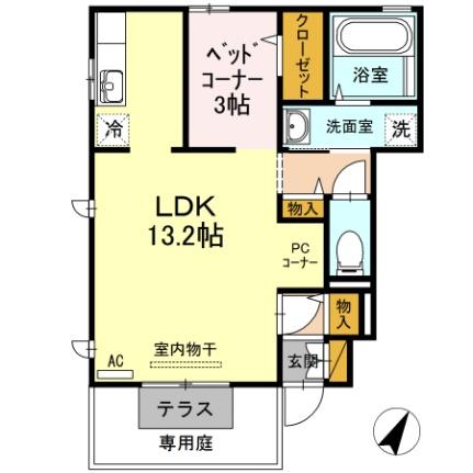 セジュールＴＴＭ 101 ｜ 鳥取県鳥取市桜谷（賃貸アパート1LDK・1階・42.38㎡） その2