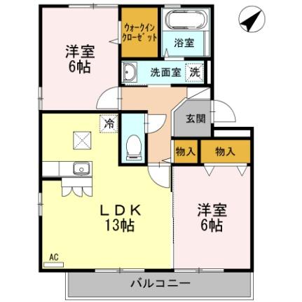 リビングタウン浜坂 104｜鳥取県鳥取市浜坂３丁目(賃貸アパート2LDK・1階・60.88㎡)の写真 その2