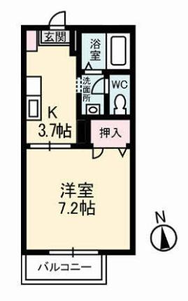 サウスウイング　Ｂ棟 0203｜鳥取県鳥取市的場４丁目(賃貸アパート1K・2階・24.81㎡)の写真 その2