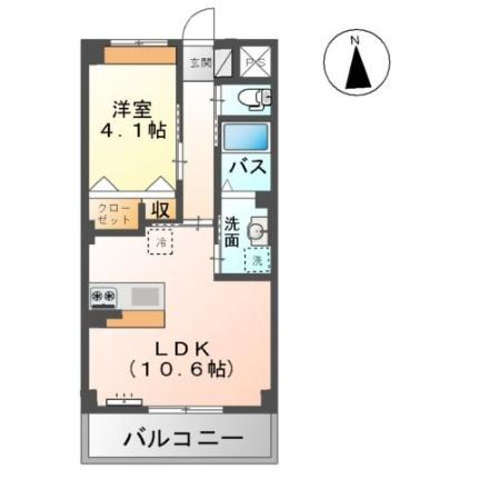 ゼルコバ 205 ｜ 鳥取県鳥取市古海（賃貸マンション1LDK・2階・38.25㎡） その2