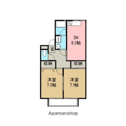 エクセレンス一番館 201 ｜ 島根県松江市春日町（賃貸アパート2DK・2階・53.17㎡） その2