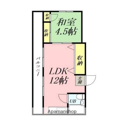 メゾン富士岡山 501｜岡山県岡山市北区幸町(賃貸マンション1LDK・5階・33.00㎡)の写真 その2