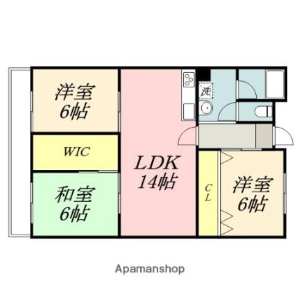 インペリアルハイツ今 307｜岡山県岡山市北区今５丁目(賃貸マンション3LDK・3階・70.00㎡)の写真 その2