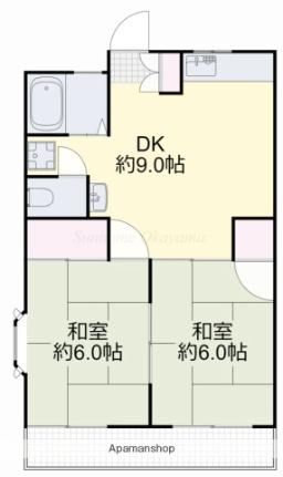 センチュリー清水 201｜岡山県岡山市中区清水１丁目(賃貸アパート2DK・2階・39.59㎡)の写真 その2