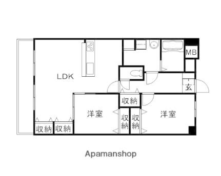 クレール西市 302｜岡山県岡山市南区西市(賃貸マンション2LDK・3階・64.03㎡)の写真 その2