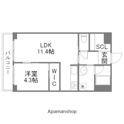 ハアラン内山下 202 ｜ 岡山県岡山市北区内山下１丁目（賃貸マンション1LDK・2階・48.64㎡） その2