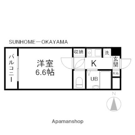 プレアール高島 408｜岡山県岡山市中区中井４丁目(賃貸マンション1K・4階・19.20㎡)の写真 その2