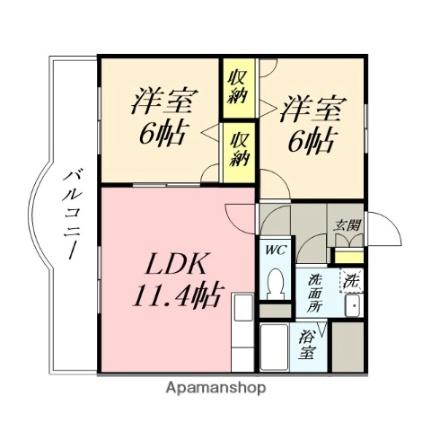 マリベールフレール 101｜岡山県岡山市北区今保(賃貸マンション2LDK・1階・52.93㎡)の写真 その2