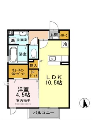 リレーション 206｜岡山県岡山市中区関(賃貸アパート1LDK・2階・40.30㎡)の写真 その2