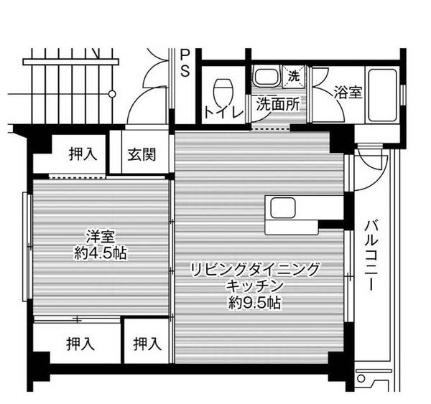 ビレッジハウス今保1号棟 0305｜岡山県岡山市北区今保(賃貸マンション1LDK・3階・33.51㎡)の写真 その2