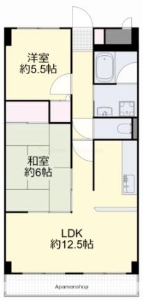 ローザンヌ 102｜岡山県岡山市南区西市(賃貸マンション2LDK・1階・56.00㎡)の写真 その2