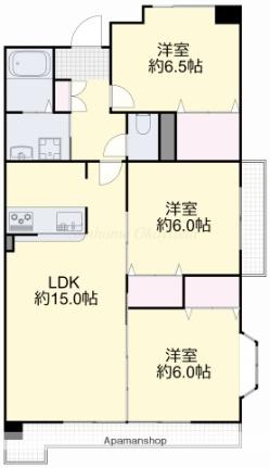 ベンハウス野田 305｜岡山県岡山市北区野田４丁目(賃貸マンション3LDK・3階・72.70㎡)の写真 その2