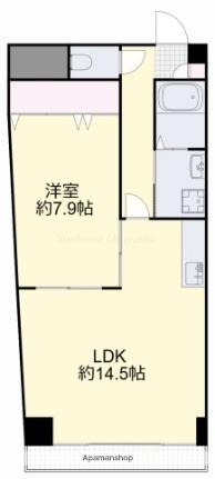 上杉第3ビル野田 209｜岡山県岡山市北区野田２丁目(賃貸マンション1LDK・2階・53.00㎡)の写真 その2