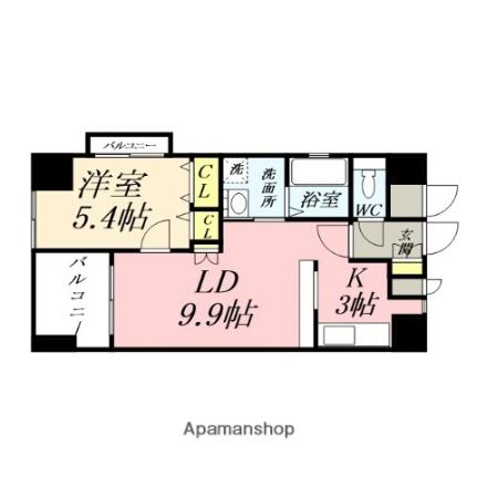 クレストシティ中井町 201｜岡山県岡山市北区中井町２丁目(賃貸マンション1LDK・2階・43.06㎡)の写真 その2