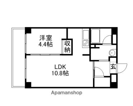 ボヌールスクエア　アコオV番館 502｜岡山県岡山市北区富田町１丁目(賃貸マンション1LDK・5階・37.20㎡)の写真 その2