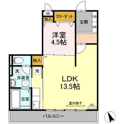 エスポワール青江 306｜岡山県岡山市北区青江１丁目(賃貸アパート1LDK・3階・50.37㎡)の写真 その2