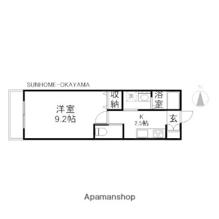 アレスグーテ 102｜岡山県岡山市北区伊福町３丁目(賃貸アパート1K・1階・30.20㎡)の写真 その2