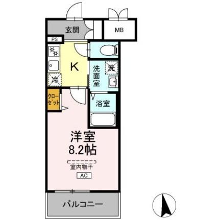 グランディオ医大前 402｜岡山県岡山市北区大学町(賃貸マンション1K・4階・28.38㎡)の写真 その2