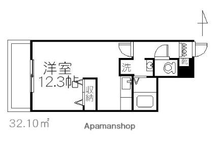 ヒルズＫ2 603｜岡山県岡山市北区東中央町(賃貸マンション1R・6階・32.10㎡)の写真 その2