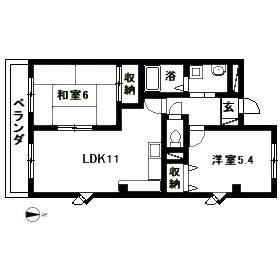 カシオペア 401｜岡山県岡山市北区田中(賃貸マンション2LDK・4階・49.83㎡)の写真 その2