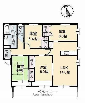 岡山県岡山市中区原尾島２丁目（賃貸アパート4LDK・1階・90.52㎡） その2