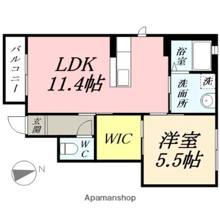 岡山県岡山市中区国富４丁目（賃貸アパート1LDK・1階・42.65㎡） その2