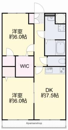 岡山県岡山市北区奥田本町(賃貸マンション2DK・2階・48.00㎡)の写真 その2