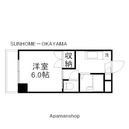 岡山県岡山市北区兵団(賃貸マンション1K・1階・19.65㎡)の写真 その2