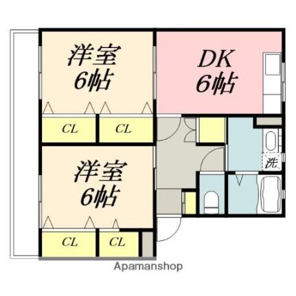 岡山県岡山市北区今２丁目(賃貸マンション2DK・3階・53.00㎡)の写真 その2