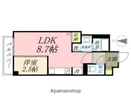 岡山県岡山市北区柳町１丁目（賃貸マンション1LDK・3階・28.83㎡） その2