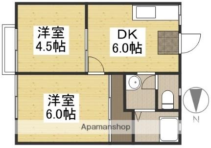 Ｃａｃｈｅ－Ｃａｃｈｅ　Ｈｏｕｓｅ（カシカシハウス） 202｜岡山県岡山市北区平野(賃貸アパート2DK・2階・35.92㎡)の写真 その2