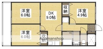 チスカワケＡ 602｜岡山県岡山市北区辰巳(賃貸マンション3DK・6階・60.12㎡)の写真 その2