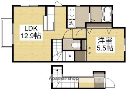 エスポワール（津島東） 201 ｜ 岡山県岡山市北区津島東２丁目（賃貸アパート1LDK・2階・50.11㎡） その2