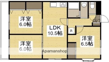 ソーシャルＯｍｏｒｉII 301｜岡山県岡山市北区辰巳(賃貸マンション3LDK・3階・66.78㎡)の写真 その2