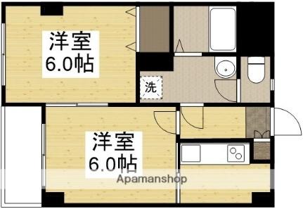 エスプローネ春日町公園 802｜岡山県岡山市北区春日町(賃貸マンション2K・8階・37.20㎡)の写真 その2