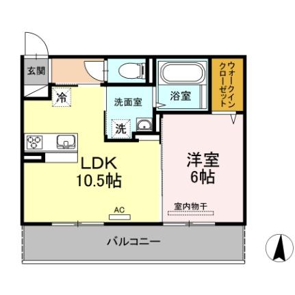 パームツリーＡ 302｜岡山県岡山市南区西市(賃貸アパート1LDK・3階・40.00㎡)の写真 その2